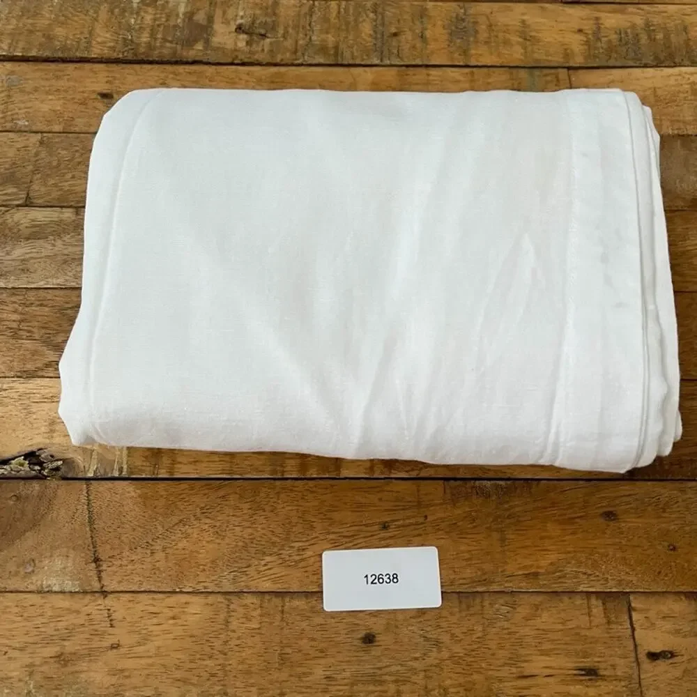 Pottery Barn Design Crew Basics Cotton Linen White Tablecloth 70” x 90”